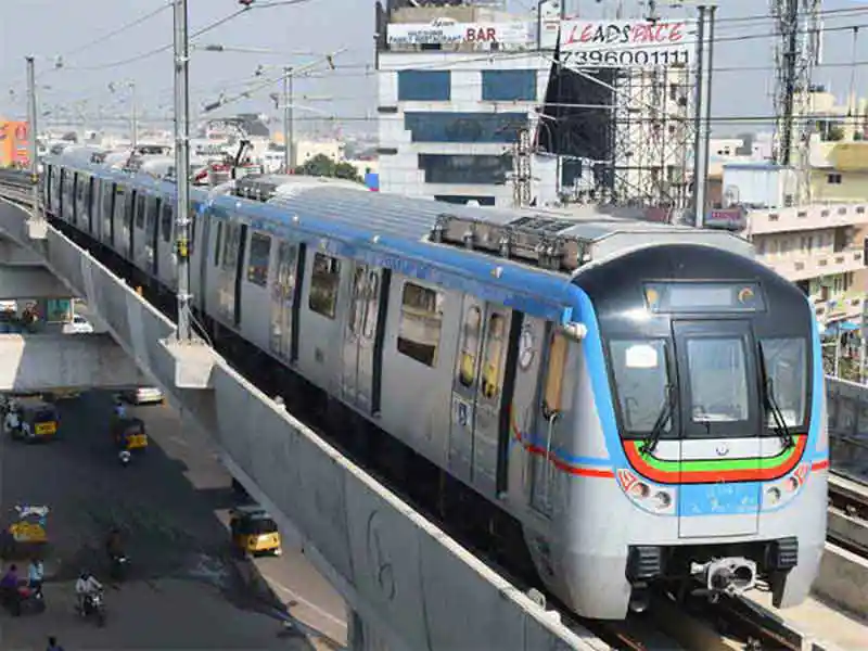 the metro rail network in Hyderabad